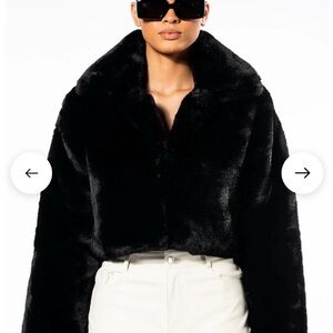 AKIRA - Dayana Black Faux Fur Jacket